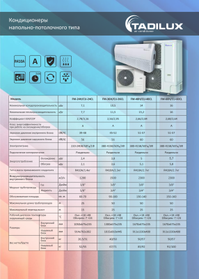 Кондиционеры tadilux fm-60h/cu-60cl 