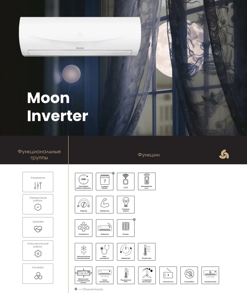 Кондиционеры chigo moon inverter cs-61v3g-1d181ae5 